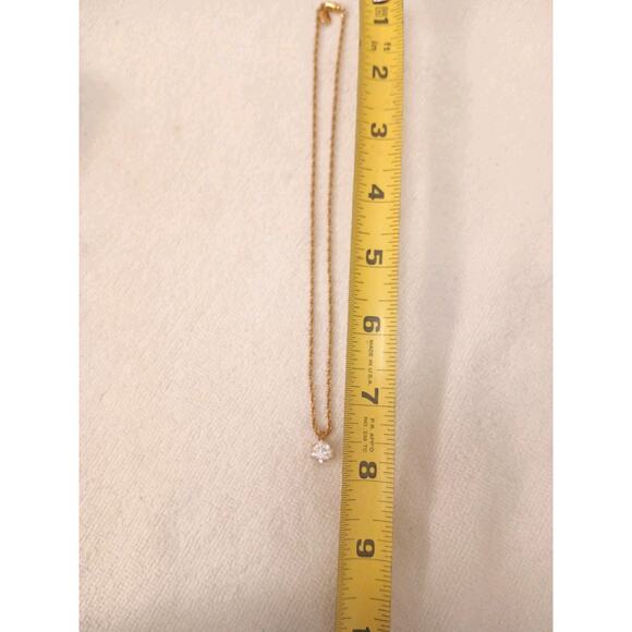 Park Lane 1ct SOLITAIRE CZ Pendent Necklace 18k plated Gold Chain Realistic EUC - Picture 12 of 13